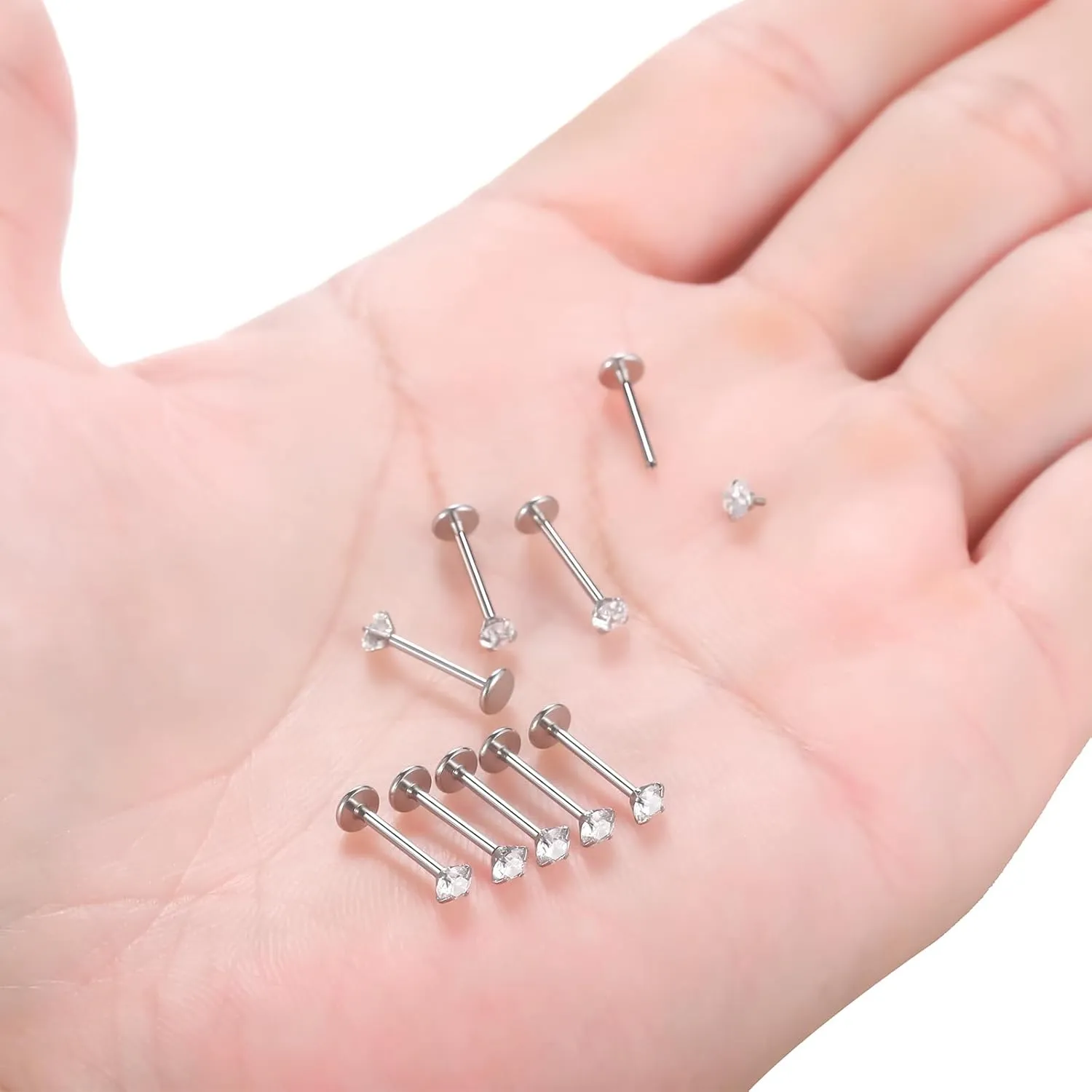 Xpircn 16G 18G Labret Monroe Lip Rings Nose Helix Tragus Earring Studs Piercing Jewelry 9PCS