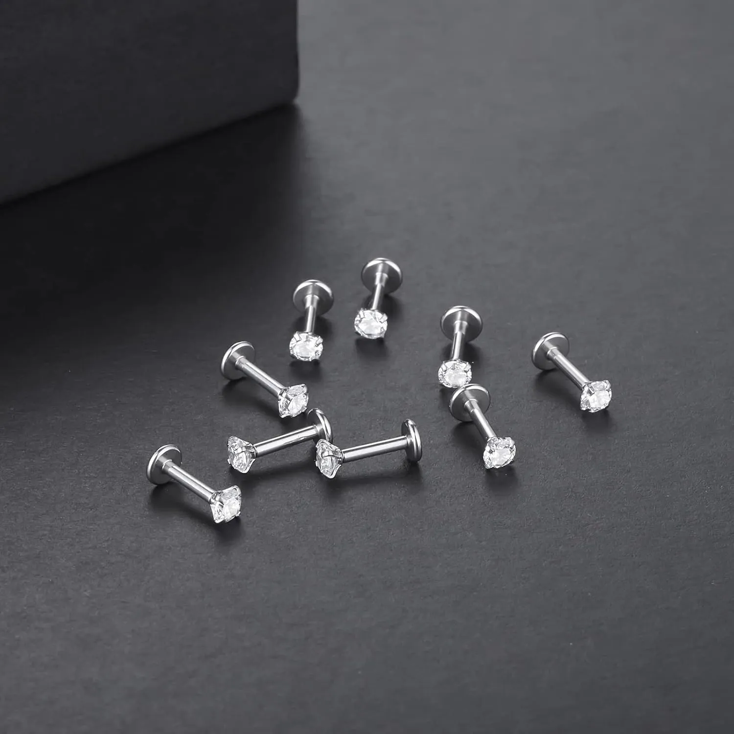 Xpircn 16G 18G Labret Monroe Lip Rings Nose Helix Tragus Earring Studs Piercing Jewelry 9PCS