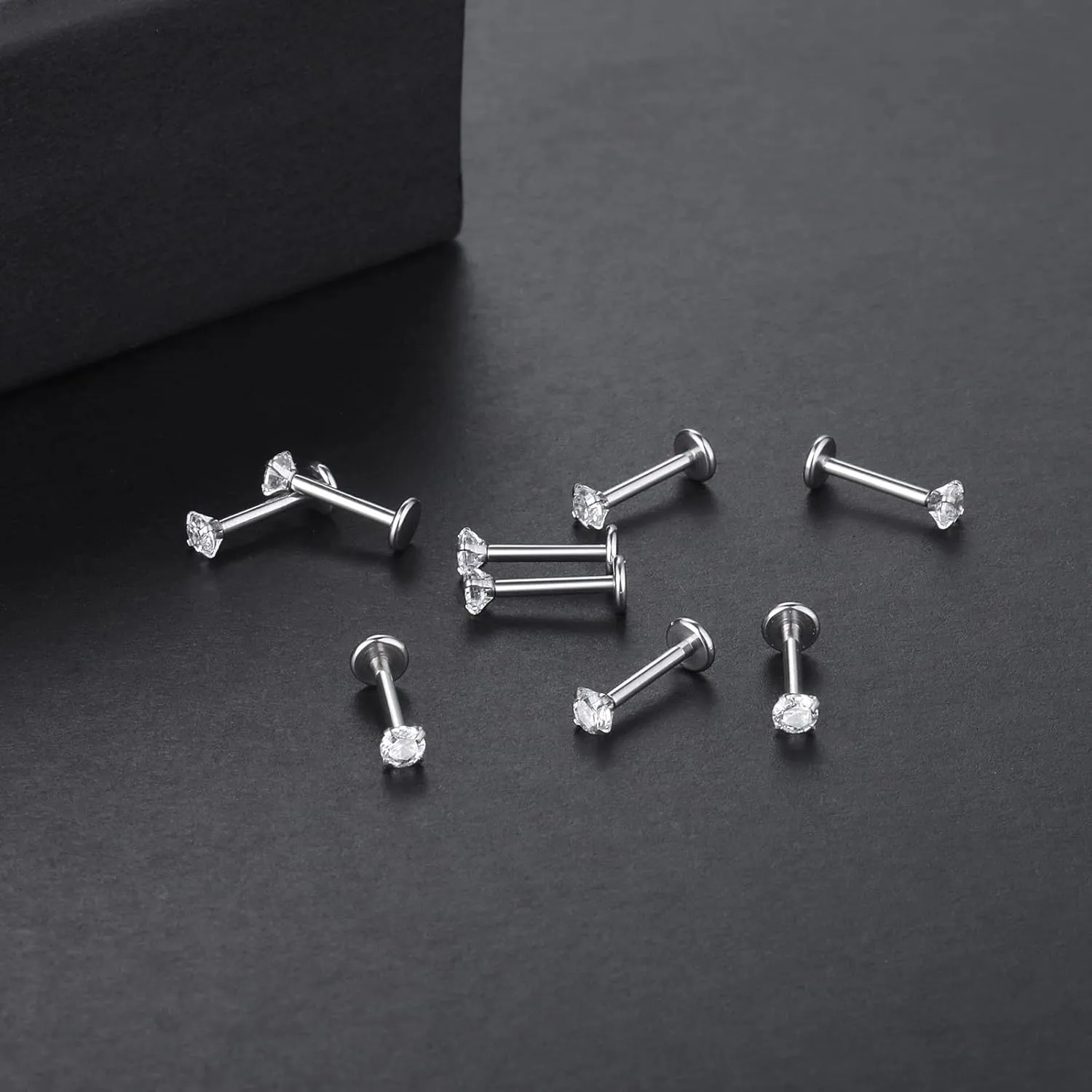 Xpircn 16G 18G Labret Monroe Lip Rings Nose Helix Tragus Earring Studs Piercing Jewelry 9PCS