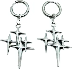 Y2K Goth Punk Barbed Dangle Heart Spike Earrings for Men Women Unique Stainless Steel Earrings Emo Weird Witchy Alternative Abstract Quirky