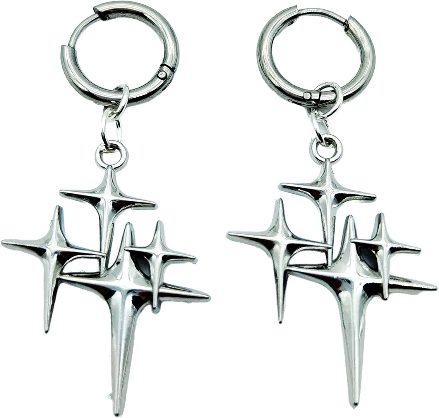 Y2K Goth Punk Barbed Dangle Heart Spike Earrings for Men Women Unique Stainless Steel Earrings Emo Weird Witchy Alternative Abstract Quirky
