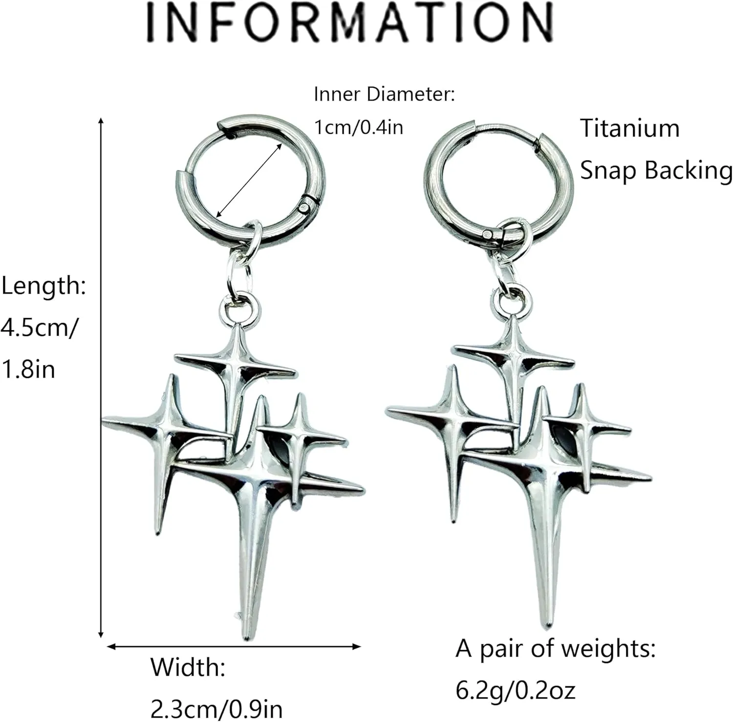 Y2K Goth Punk Barbed Dangle Heart Spike Earrings for Men Women Unique Stainless Steel Earrings Emo Weird Witchy Alternative Abstract Quirky
