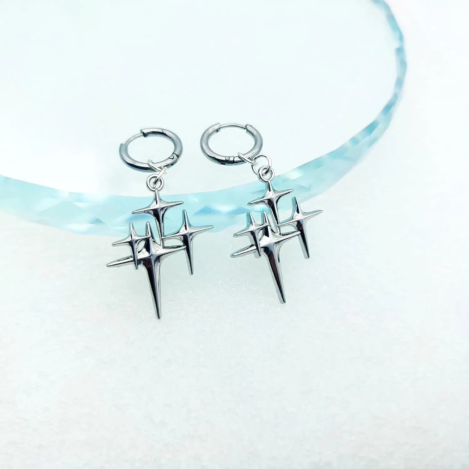 Y2K Goth Punk Barbed Dangle Heart Spike Earrings for Men Women Unique Stainless Steel Earrings Emo Weird Witchy Alternative Abstract Quirky