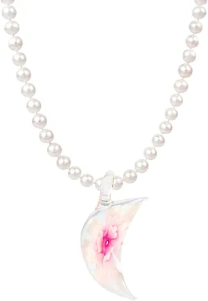 y2k Starfish Necklace for Women Moon Star Chunky Charm Murano Glass Faux Pearl Necklace Italian Style Summer Beach Seashell Necklace Boho Vintage Jewelry for Women