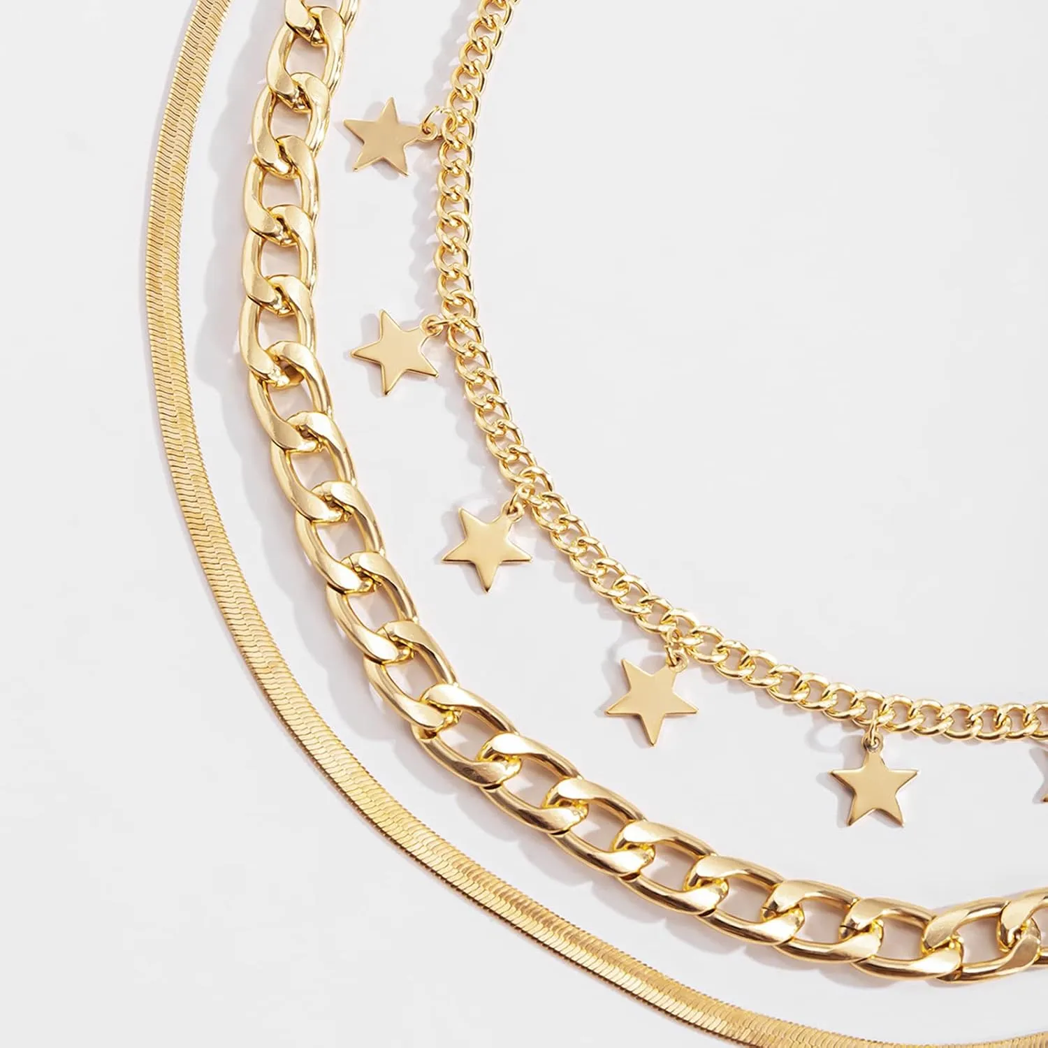 YANCHUN Star Choker Necklace Layered Star Tassel Necklace for Women Choker Necklace Jewelry Gift