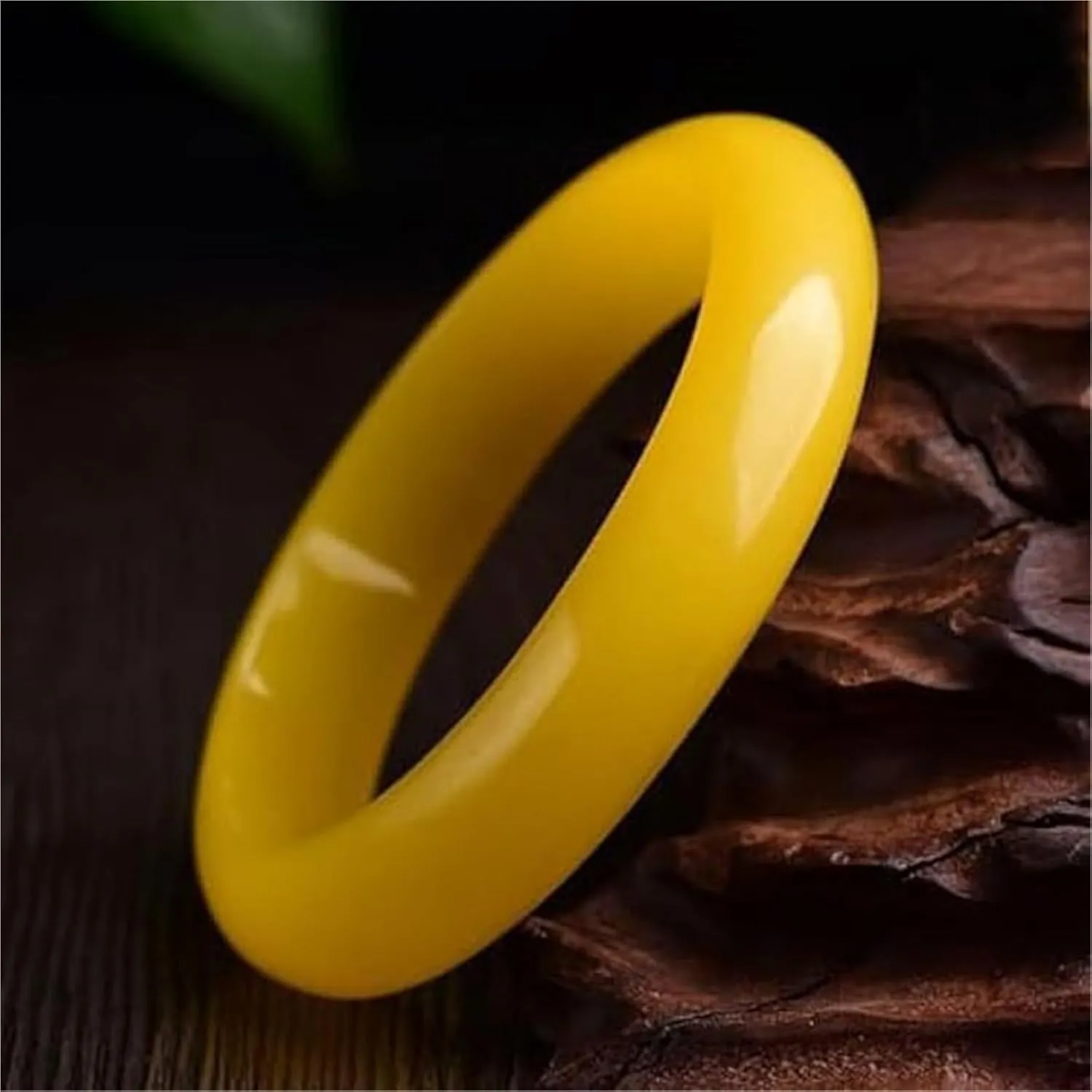 Yellow Jade Bangle Bracelet for Women, Natural Genuine Jade Gemstone Jadeite Bangle
