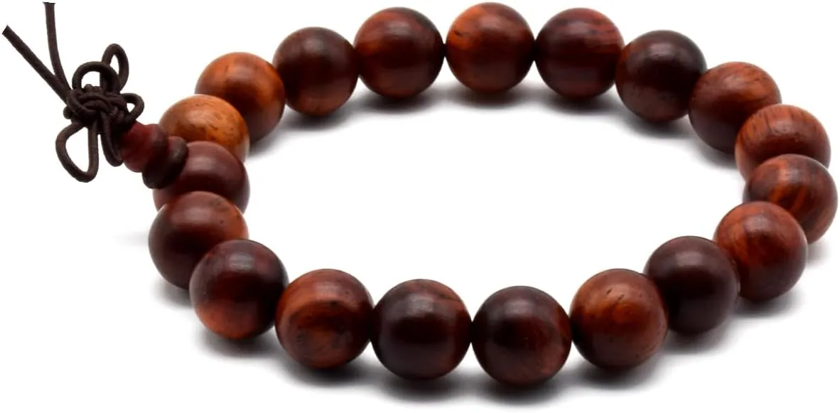 Zen Dear Unisex Natural Rosewood Prayer Beads Buddha Buddhist Prayer Meditation Mala Necklace Bracelet