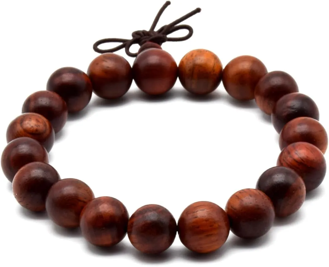 Zen Dear Unisex Natural Rosewood Prayer Beads Buddha Buddhist Prayer Meditation Mala Necklace Bracelet