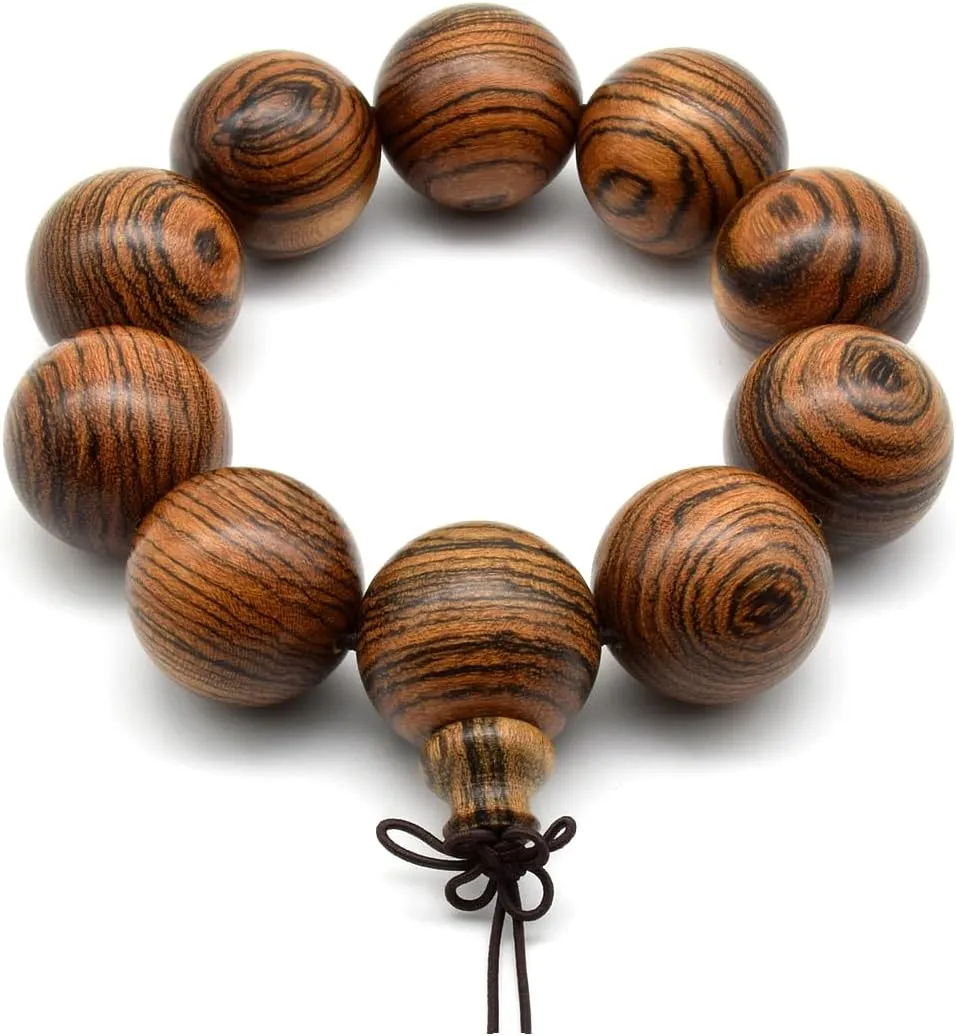 Zen Dear Unisex Natural Tigerwood Mala Beads Buddhist Prayer Bracelet Link Wrist Necklace Chain Beads