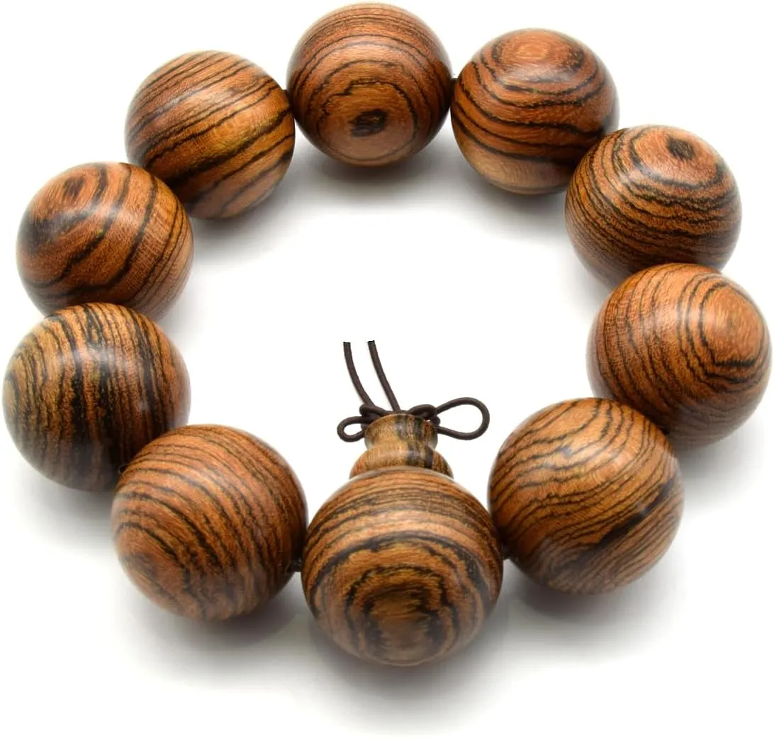 Zen Dear Unisex Natural Tigerwood Mala Beads Buddhist Prayer Bracelet Link Wrist Necklace Chain Beads