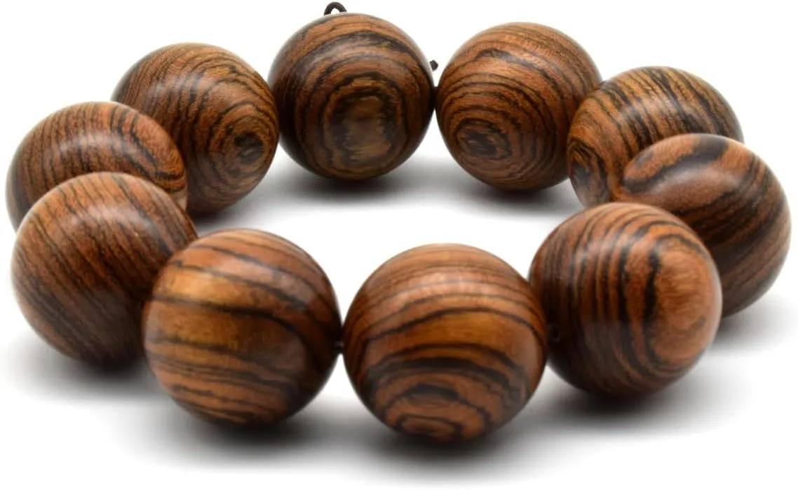 Zen Dear Unisex Natural Tigerwood Mala Beads Buddhist Prayer Bracelet Link Wrist Necklace Chain Beads