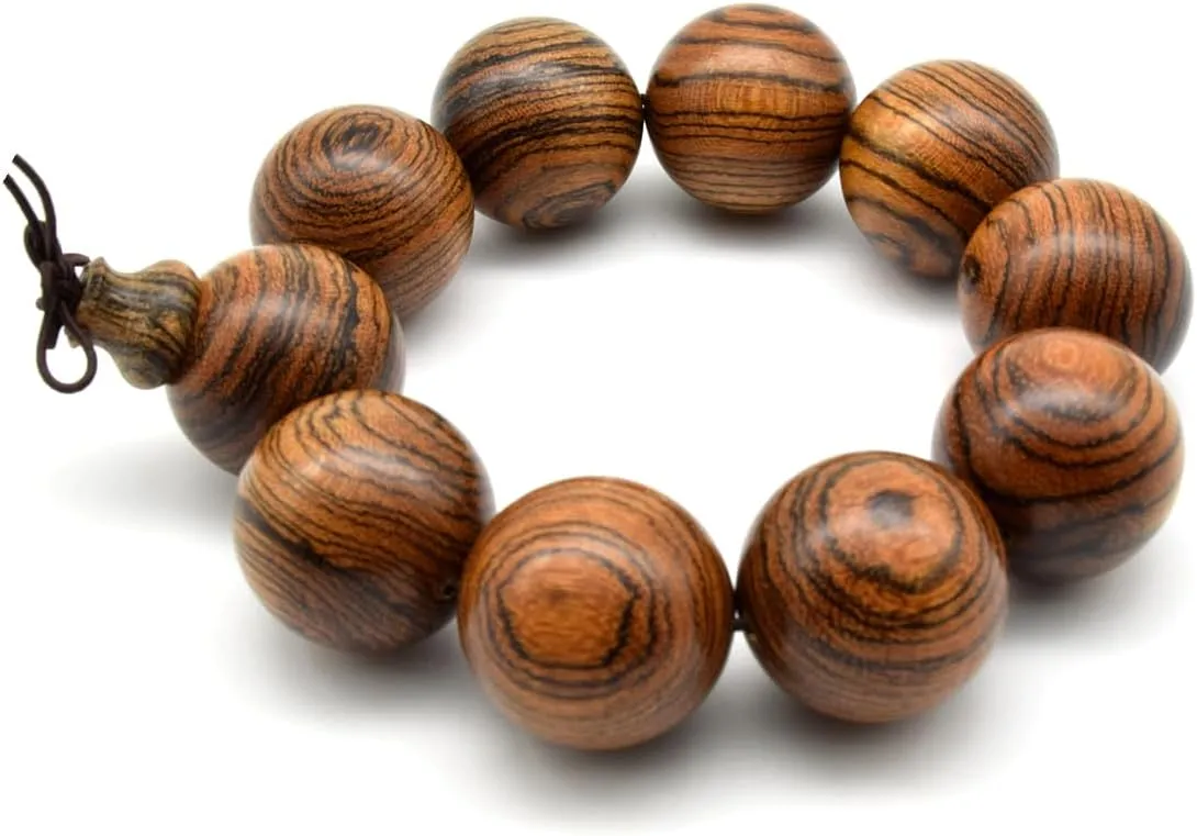 Zen Dear Unisex Natural Tigerwood Mala Beads Buddhist Prayer Bracelet Link Wrist Necklace Chain Beads