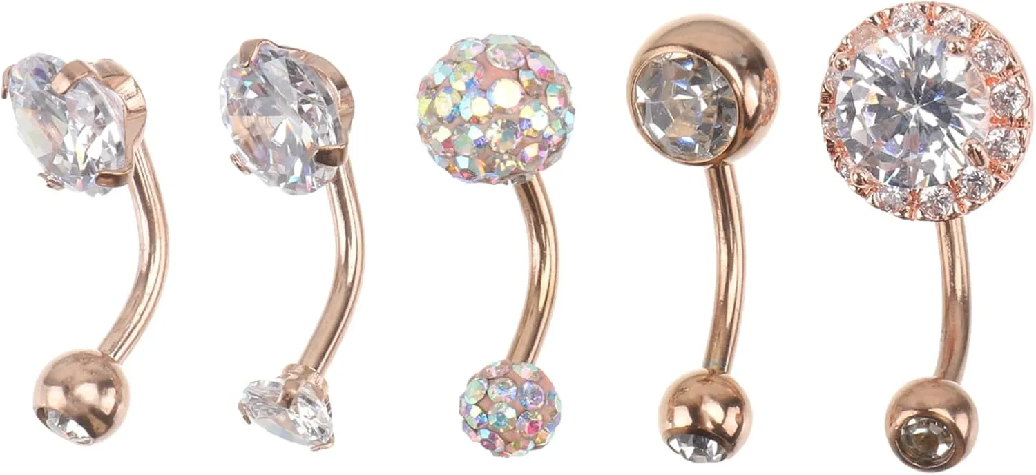 Zircon Navel Ring Fashion Navel Nail Decor Stainless Steel Jewelry for Women