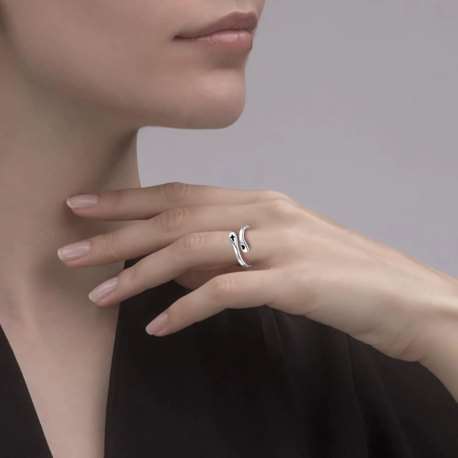 ZOEXUE 925 Sterling Silver Inspirational Jewelry Rings Adjustable Ring Personality Encouragement Gift for Teens Women